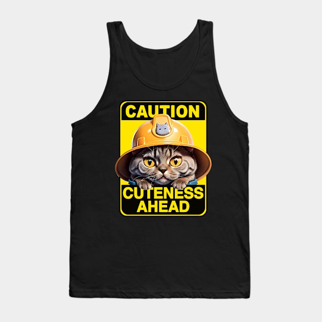 British Shorthair Cat Wearing Hardhat Tank Top by CGI Studios